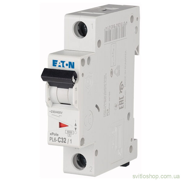 Автоматический выключатель EATON xPole PL6, 32А, 1P, тип "C" 6кА