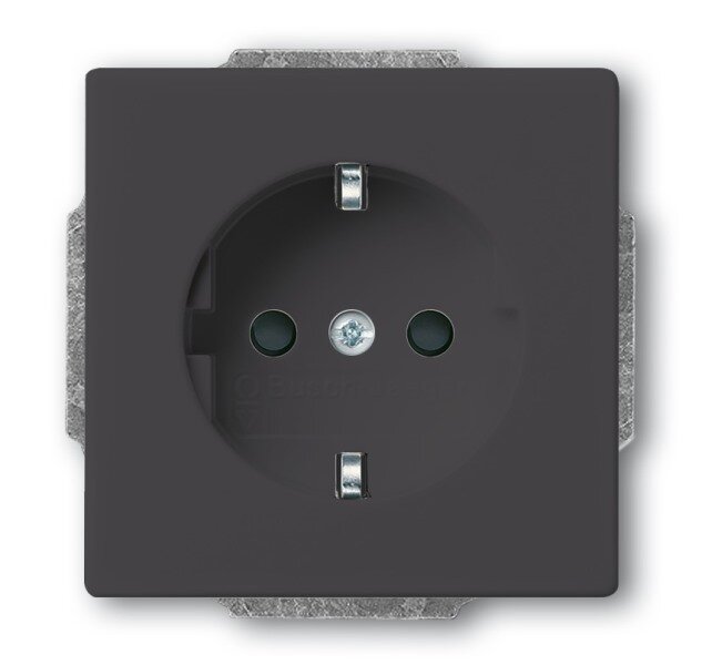Розетка с заземлением ABB Future антрацит