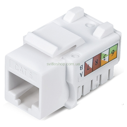 Разъем RJ45 cat.5e UTP компьютерный slim HAGER белый