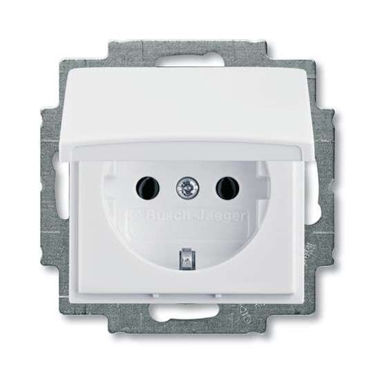 Розетка с заземлением и крышкой ABB Basic 55 белый