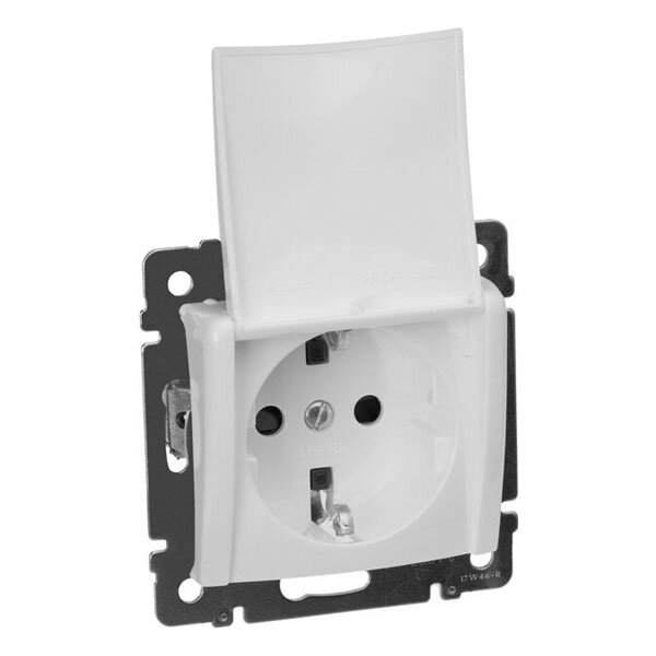 Розетка с заземлением и крышкой LEGRAND Valena Classic белый