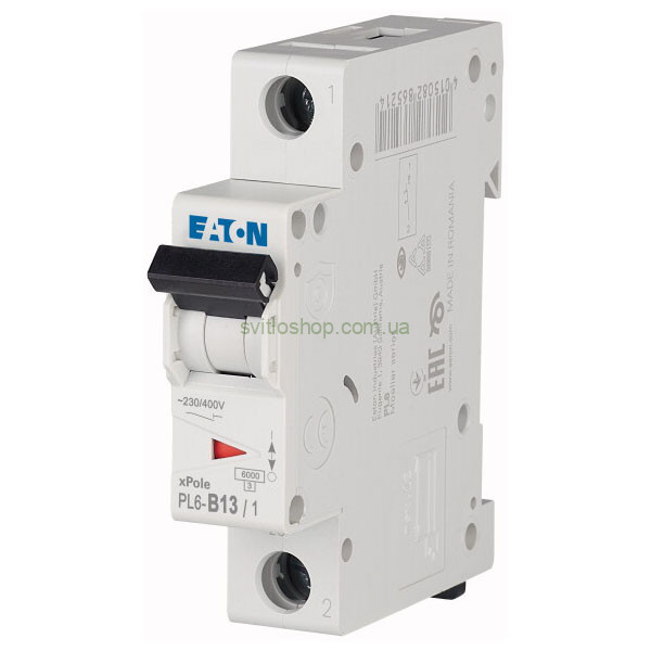 Автоматический выключатель EATON xPole PL6, 13А, 1P, тип "B" 6кА