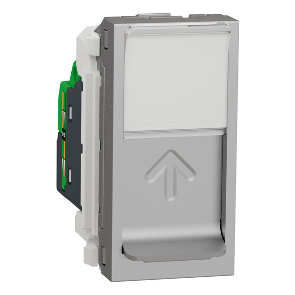 Розетка RJ45 cat.5e UTP компьютерная, 1-модульная Schneider Unica New алюминий
