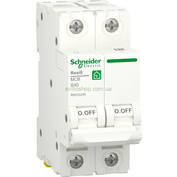 Автоматический выключатель Schneider Resi9, 40А, 2P, тип "B" 6кА