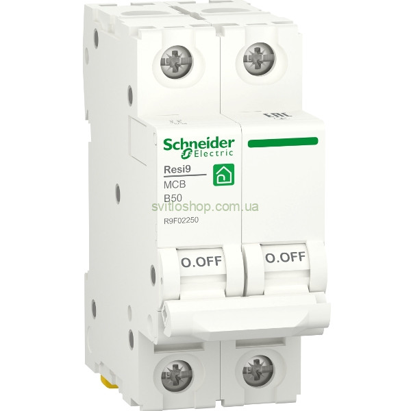 Автоматический выключатель Schneider Resi9, 50А, 2P, тип "B" 6кА