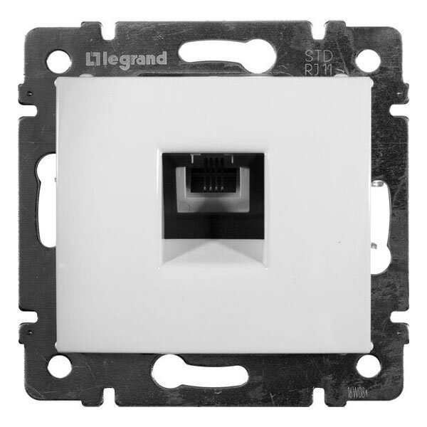 Розетка RJ11 cat.3 телефонная LEGRAND Valena Classic белый