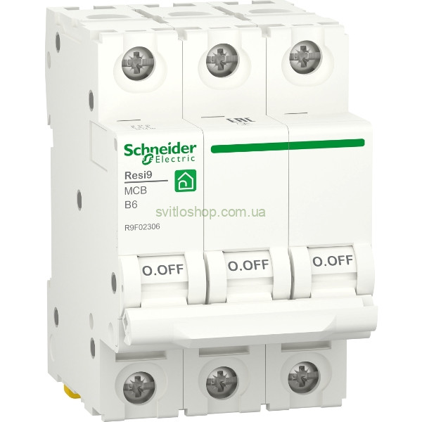 Автоматический выключатель Schneider Resi9, 6А, 3P, тип "B" 6кА