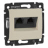 Розетка 2xRJ45 cat.5e UTP компьютерная, двойная LEGRAND Valena Classic слоновая кость