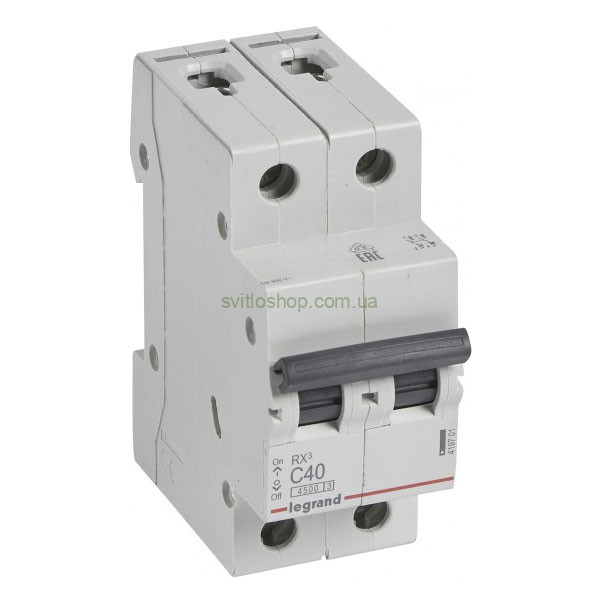 Автоматический выключатель LEGRAND RX³, 40А, 2P, тип "C" 4.5кА