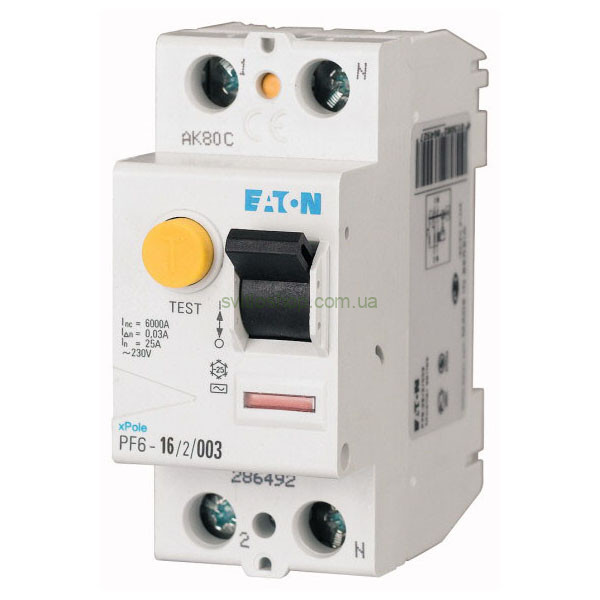 Устройство защитного отключения УЗО EATON xPole PF6, 16А, 2P, 30мА, АC, 6кА